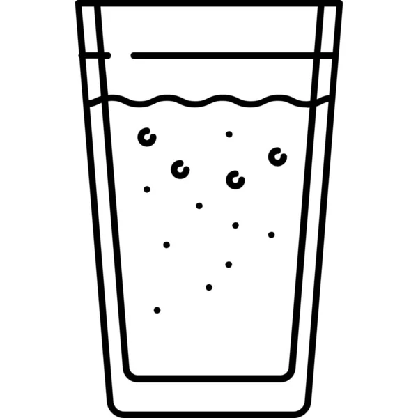 Boisson Icône Jus Verre Dans Style Outline — Image vectorielle