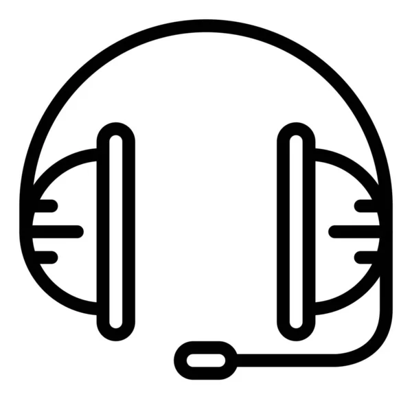 Audio Headset Musik Ikone Umriss Stil — Stockvektor