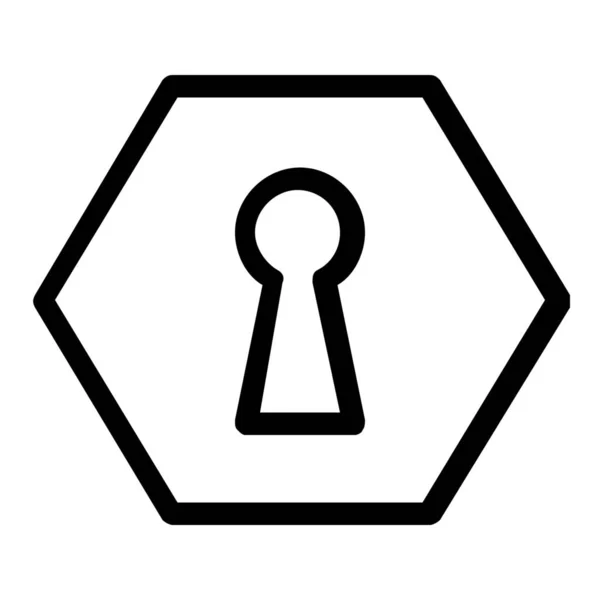 Εικονίδιο Κωδικού Πρόσβασης Κλειδαρότρυπας Στυλ Περίγραμμα — Διανυσματικό Αρχείο