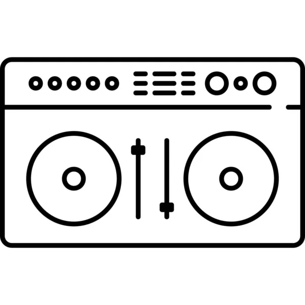 Icono Entretenimiento Dispositivo Audio Estilo Esquema — Vector de stock