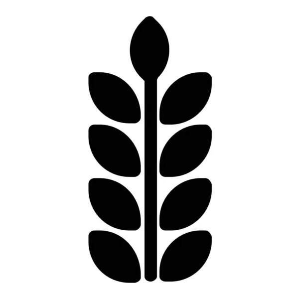 Grano Hoja Trigo Icono Estilo Sólido — Vector de stock