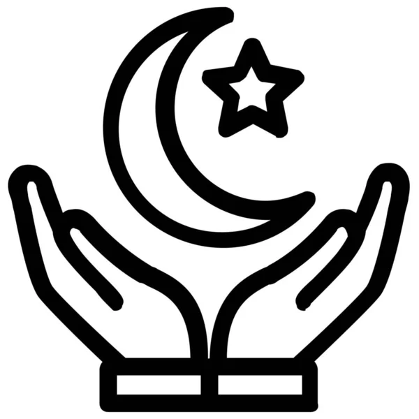 Islam Religia Zarys Ikony Stylu Zarys — Wektor stockowy