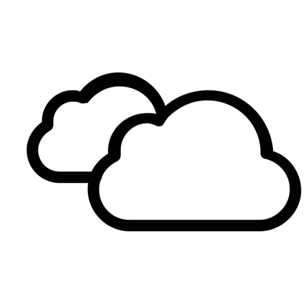 Clima Nube Nubes Icono Estilo Esquema — Archivo Imágenes Vectoriales