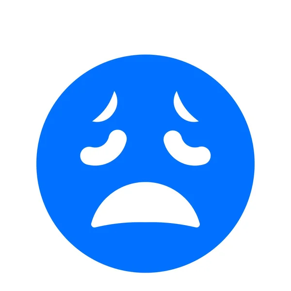 Gråta Emoji Emoticon Ikonen Solid Stil — Stock vektor