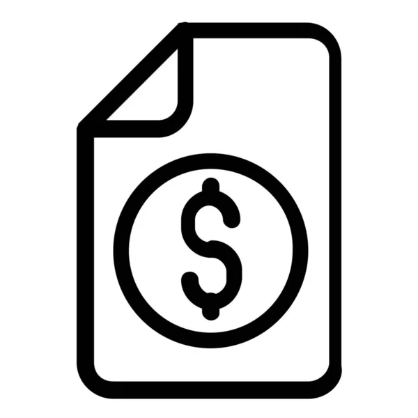 Dollar Extension File Icon Outline Style — 스톡 벡터