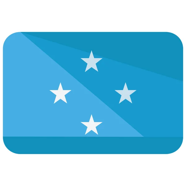 Icona Della Micronesia Bandiera Federata Stile Piatto — Vettoriale Stock