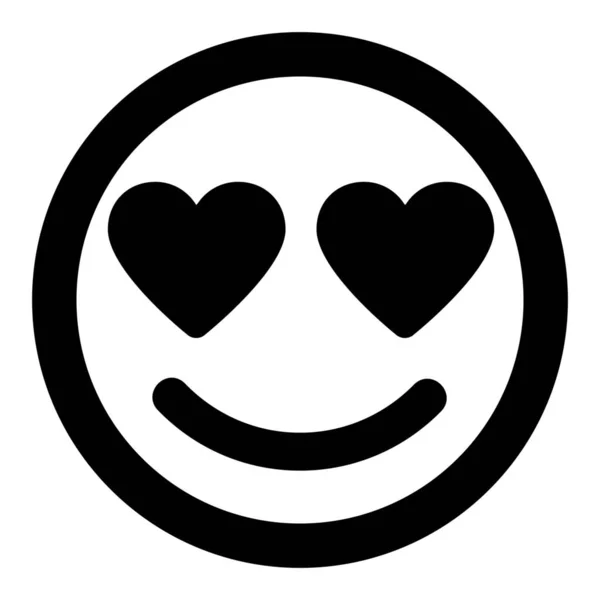 Emoticons Καρδιές Inlove Εικονίδιο Στερεό Στυλ — Διανυσματικό Αρχείο