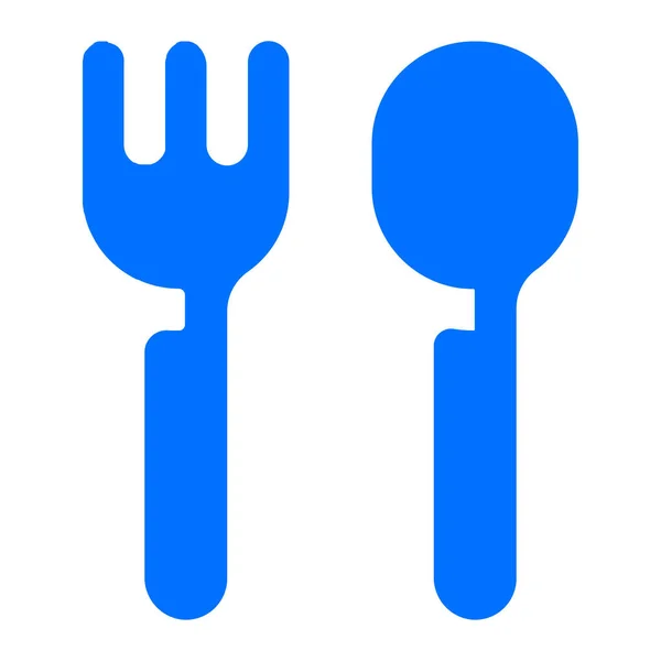 Dinner Fork Meal Icon Solid Style — Stock Vector
