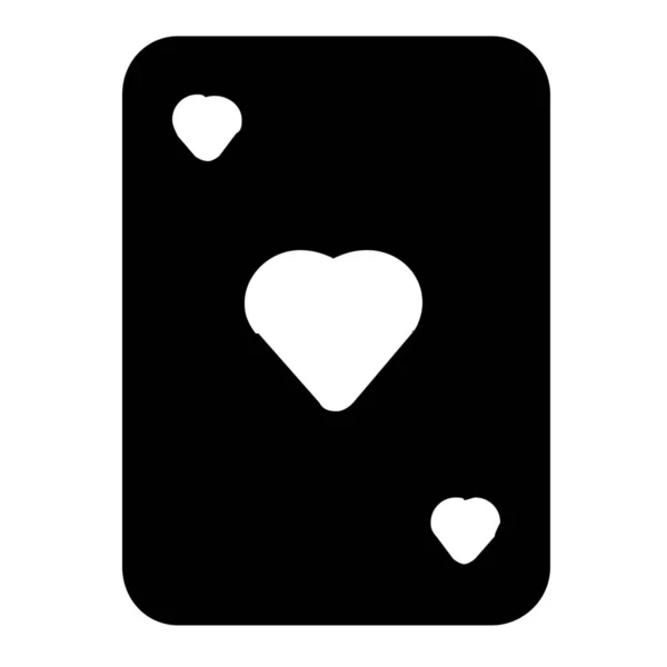 Карточная Игра Сердца Значок Твердом Стиле — стоковый вектор