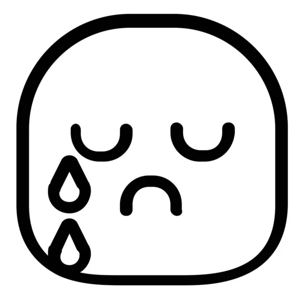 Emoticono Emoji Grito Icono Estilo Esquema — Vector de stock