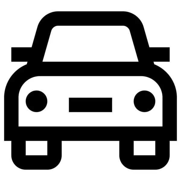 Icono Transporte Delantero Coche Estilo Esquema — Vector de stock