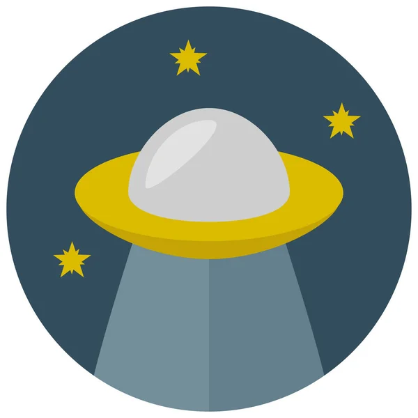 Icône Espace Navire Extraterrestre Dans Style Badge — Image vectorielle
