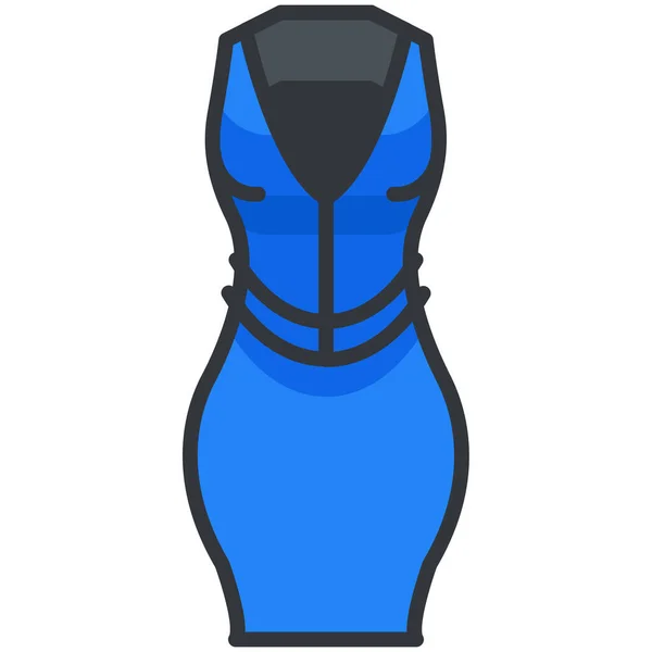 Значок Сукні Одягу Заповненому Контурі — стоковий вектор