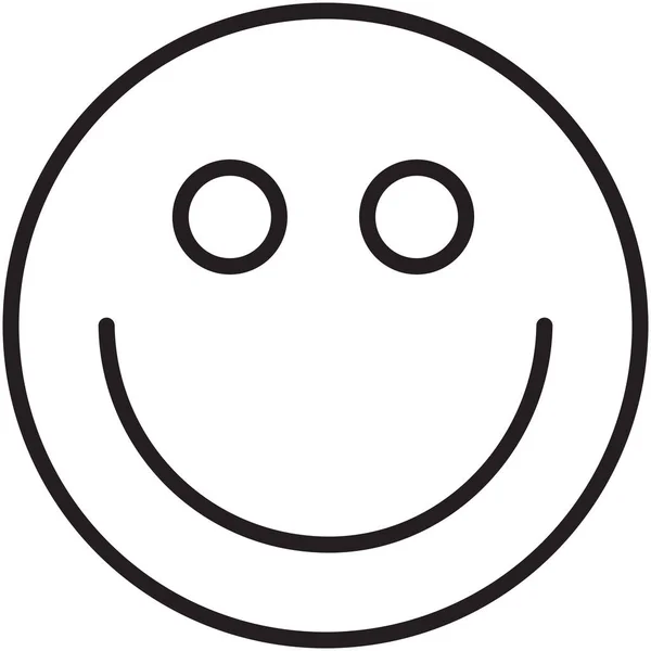 Emoticon Šťastný Ikona Stylu Osnovy — Stockový vektor