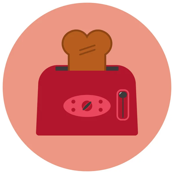 Electrodomésticos Icono Desayuno Pan Estilo Plano — Vector de stock