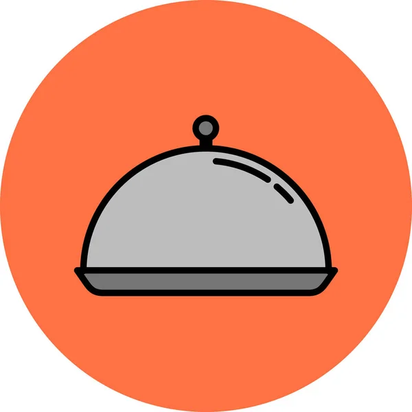 Cloche Cooking Equipment Icon Filled Outline Style — 스톡 벡터