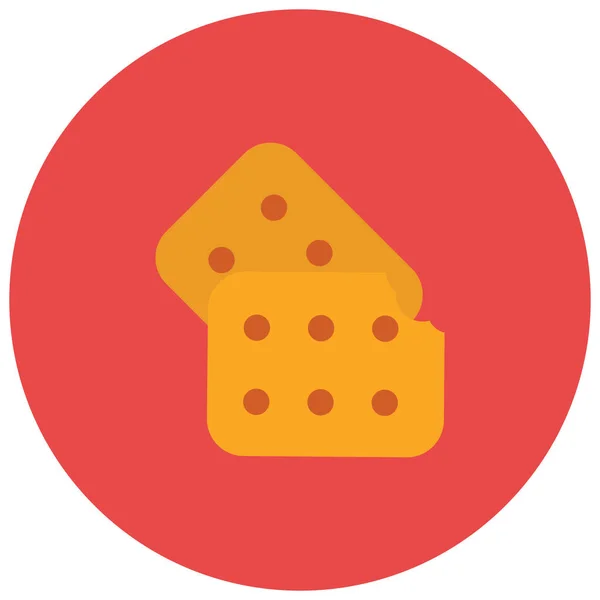 平整风格的饼干食品小图标 — 图库矢量图片