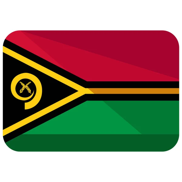 Bandiera Paese Icona Vanuatu Stile Piatto — Vettoriale Stock