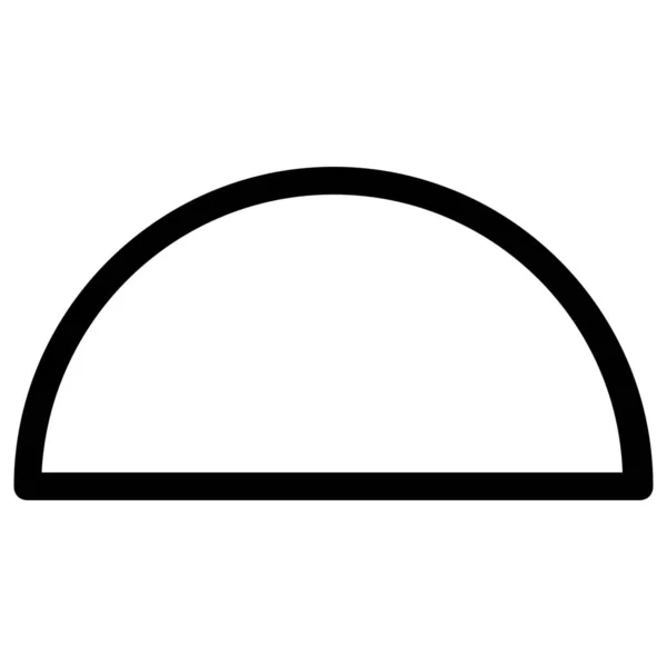 Cirkel Halv Former Ikon Kontur Stil — Stock vektor