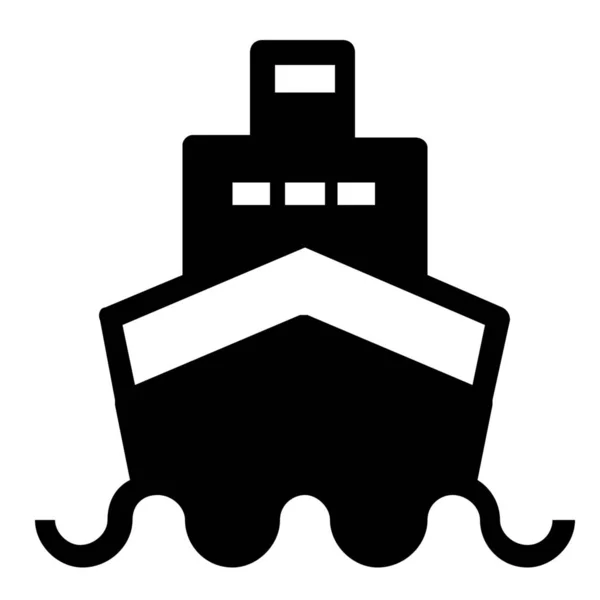 Loď Loď Doprava Ikona Pevném Stylu — Stockový vektor