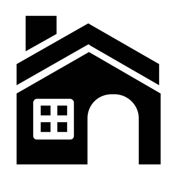 Будівельна Нерухомість Домашня Ікона Суцільному Стилі — стоковий вектор