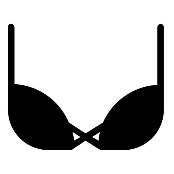 Soutien Gorge Bikini Vêtements Icône Dans Style Solide — Image vectorielle