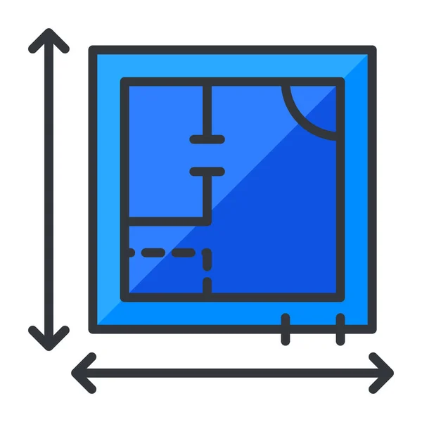 Blueprints Icono Del Plan Propiedades Estilo Esquema Rellenado — Archivo Imágenes Vectoriales