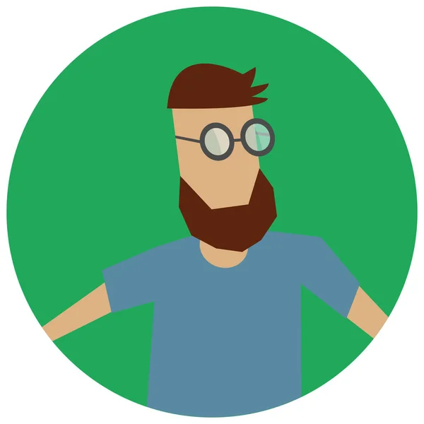 Icône Homme Barbe Avatar Dans Style Badge — Image vectorielle