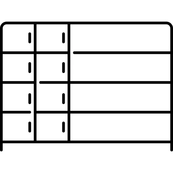 Deuren Meubilair Home Icon Outline Stijl — Stockvector