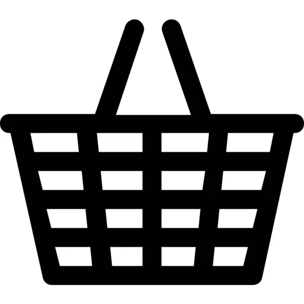 Warenkorb Commerce Symbol Outline Stil Kaufen — Stockvektor