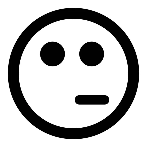 Emoticons Ruhiges Stilles Symbol Soliden Stil — Stockvektor