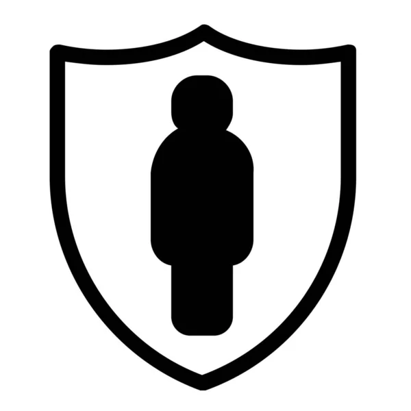 Account Profile Security Icon Solid Style — Stock Vector