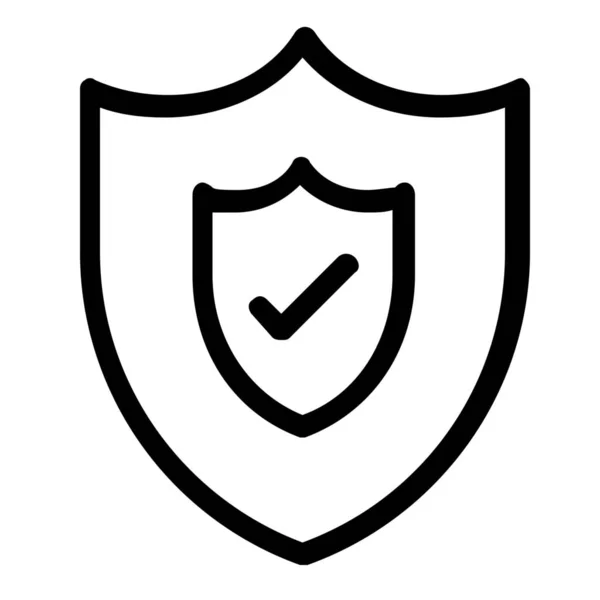 Sicherheitssymbol Outline Stil Bestätigen — Stockvektor