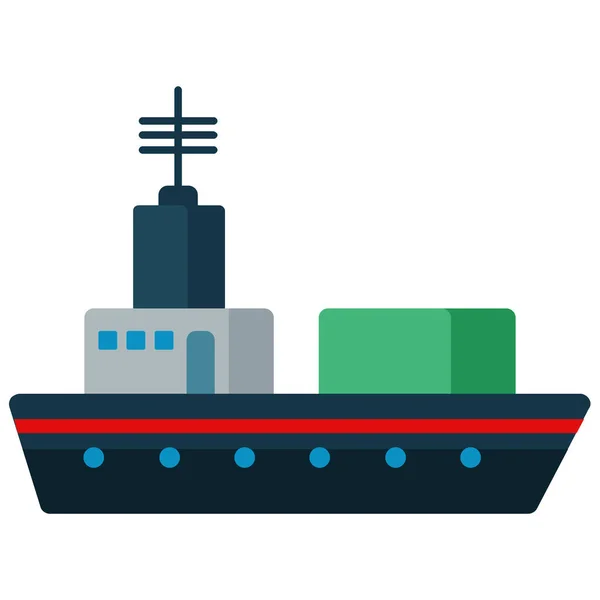 Hajó Hajó Körutazás Ikon Lapos Stílusban — Stock Vector