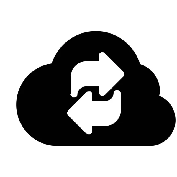 Icono Transferencia Datos Nube Estilo Sólido — Vector de stock