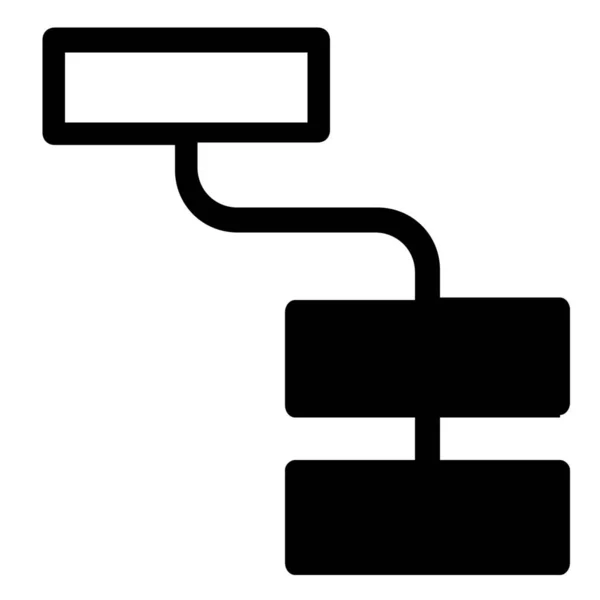Ikon Penyimpanan Server Hierarki Dalam Gaya Solid - Stok Vektor