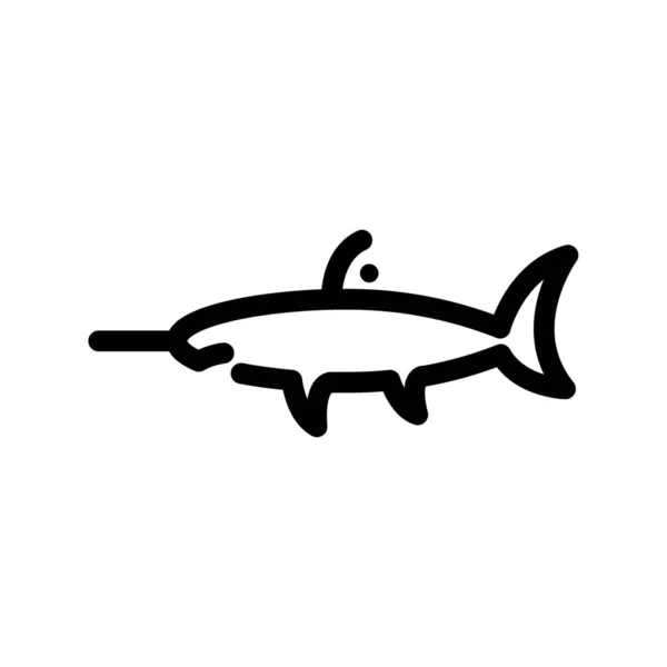 Animal Sawfish Sawshark Icon Outline Style — Stock Vector