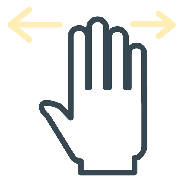 Full Gesture Hand Icon Outline Style — Stock Vector