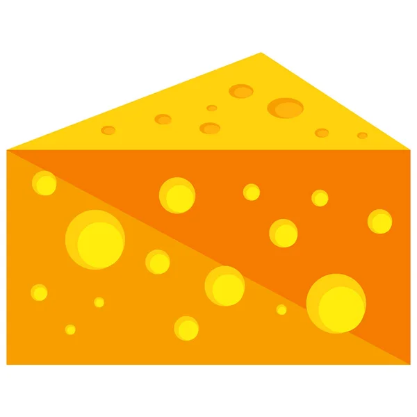 フラットスタイルのチーズ朝食の乳製品アイコン — ストックベクタ