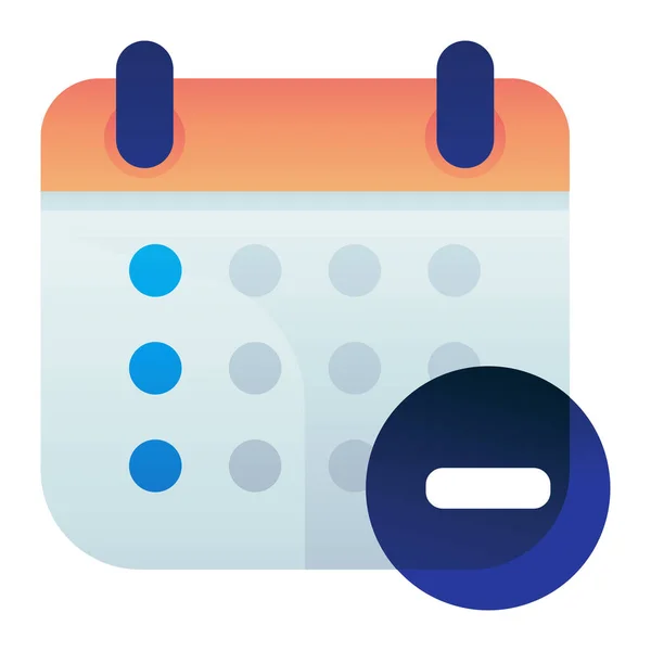 Fecha Del Calendario Eliminar Icono Estilo Liso — Vector de stock