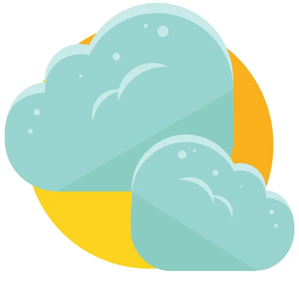 Nubes Nubladas Icono Nublado Estilo Plano — Vector de stock