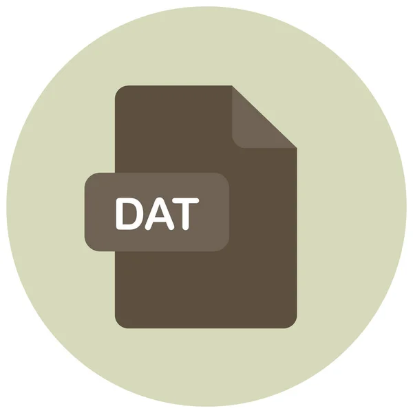 Dat拡張子ファイルのアイコンをフラットスタイルで — ストックベクタ