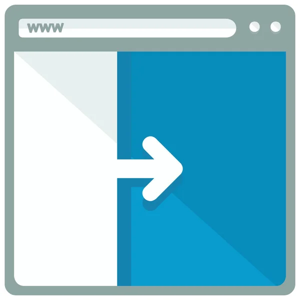 Browser Verplaatsen Website Pictogram Platte Stijl — Stockvector