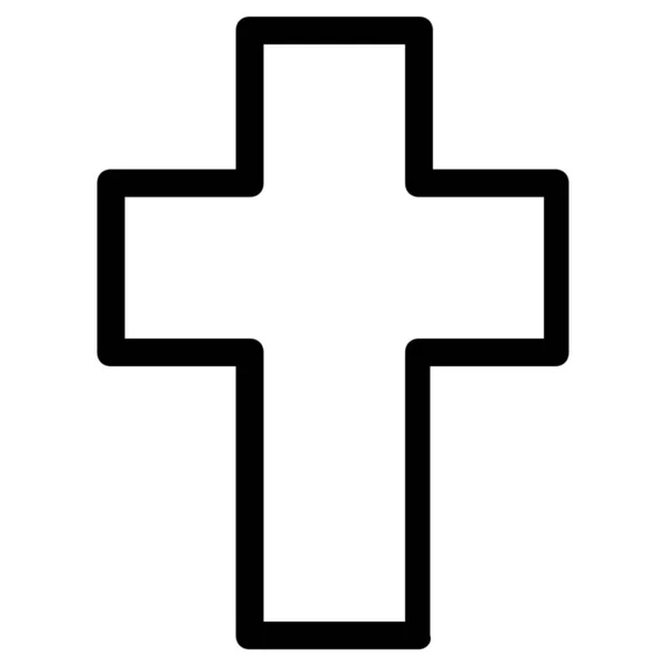 Christentum Kreuz Religionsikone Outline Stil — Stockvektor