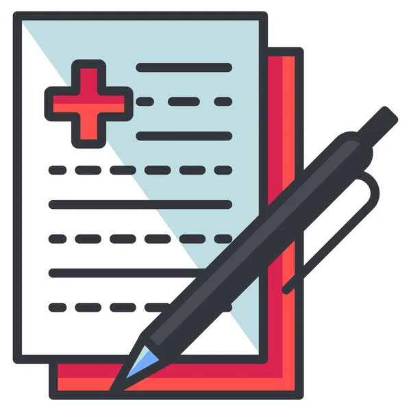 Chart Medical Write Icon Filled Outline Style — Stock Vector