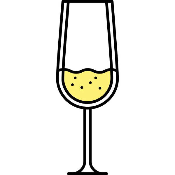 Oslava Šampaňského Nápoj Ikona Vyplněném Obrysu Stylu — Stockový vektor