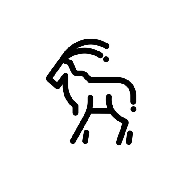 Animal Gazelle Nature Icône Dans Style Contour — Image vectorielle