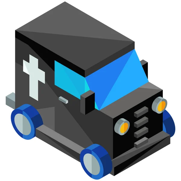 Hearse Car Transport Icon Isometric Style — Stock Vector