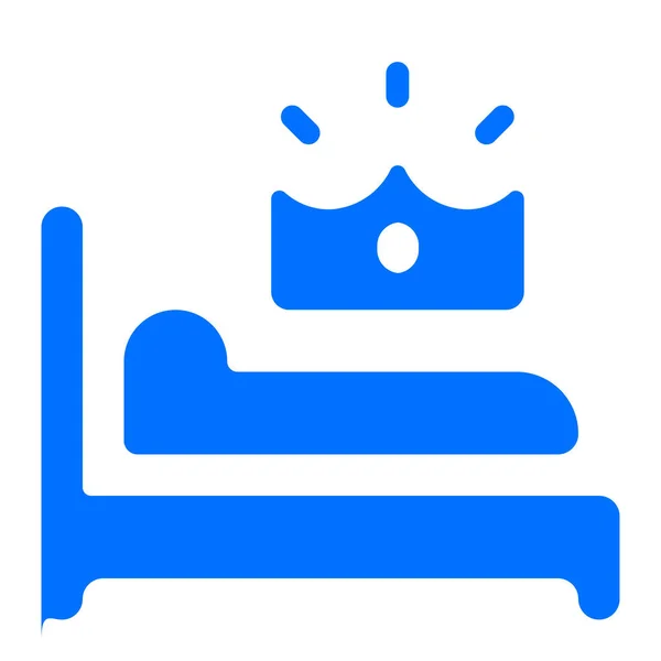 Bed Hotel King Icon Solid Style — Stock Vector