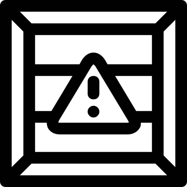 Alert Crate Error Icon Outline Style — Stock Vector